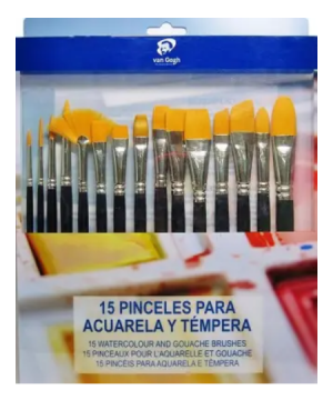 ACUARELA SET 15 PINCELES VAN GOGH CORTOS ARTCREATION